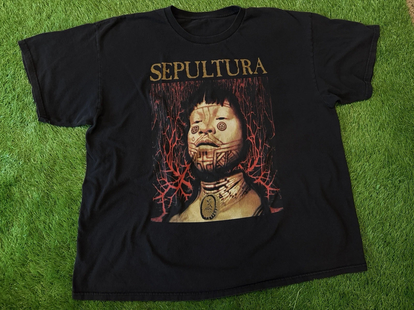 Sepultura Roots Brazilian Metal Y2K T-Shirt Merch Band Tee - Size 3XL XXXL