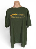 Askhole Funny Definition T Shirt Unisex XL Green Novelty Graphic Sarcastic Tee