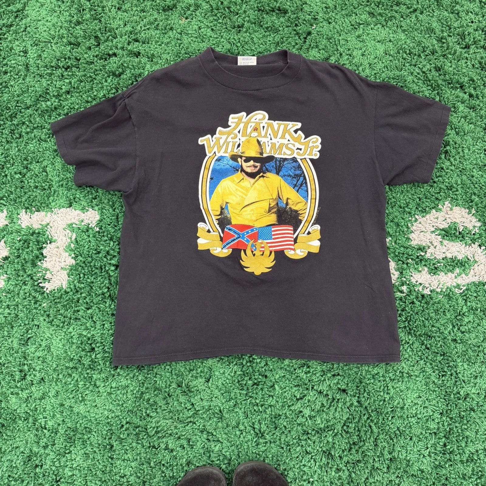 Vintage Brockum 80s 1989 Hank Williams Jr Country Tour Concert T Shirt Sz XL