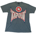 Y2K VTG TAPOUT Mens L Tshirt RARE USA MADE Light Blue Dbl Sided Logo MMA UFC