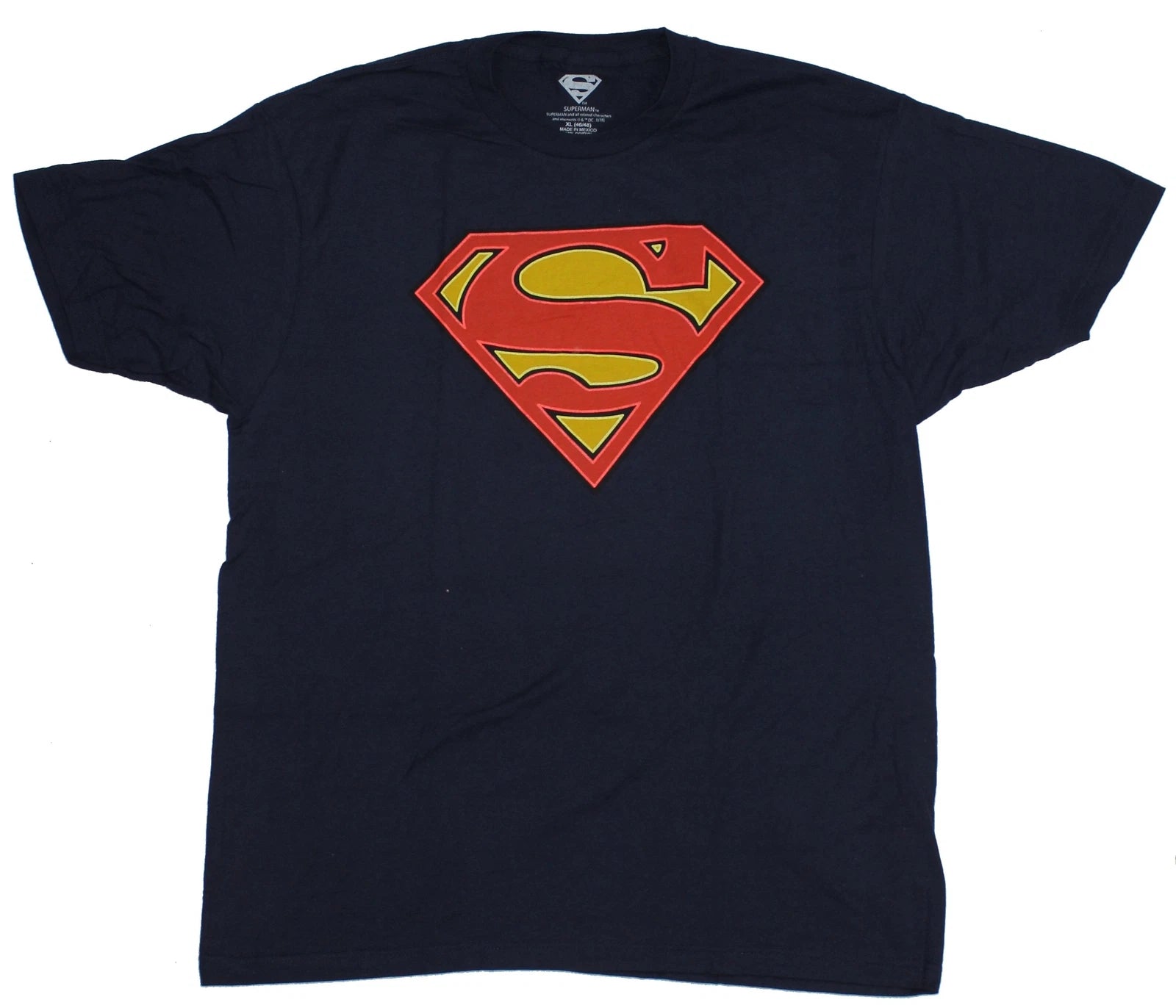 Superman Dc Comics Adult New T-Shirt - Classic Red Yellow Chest Logo