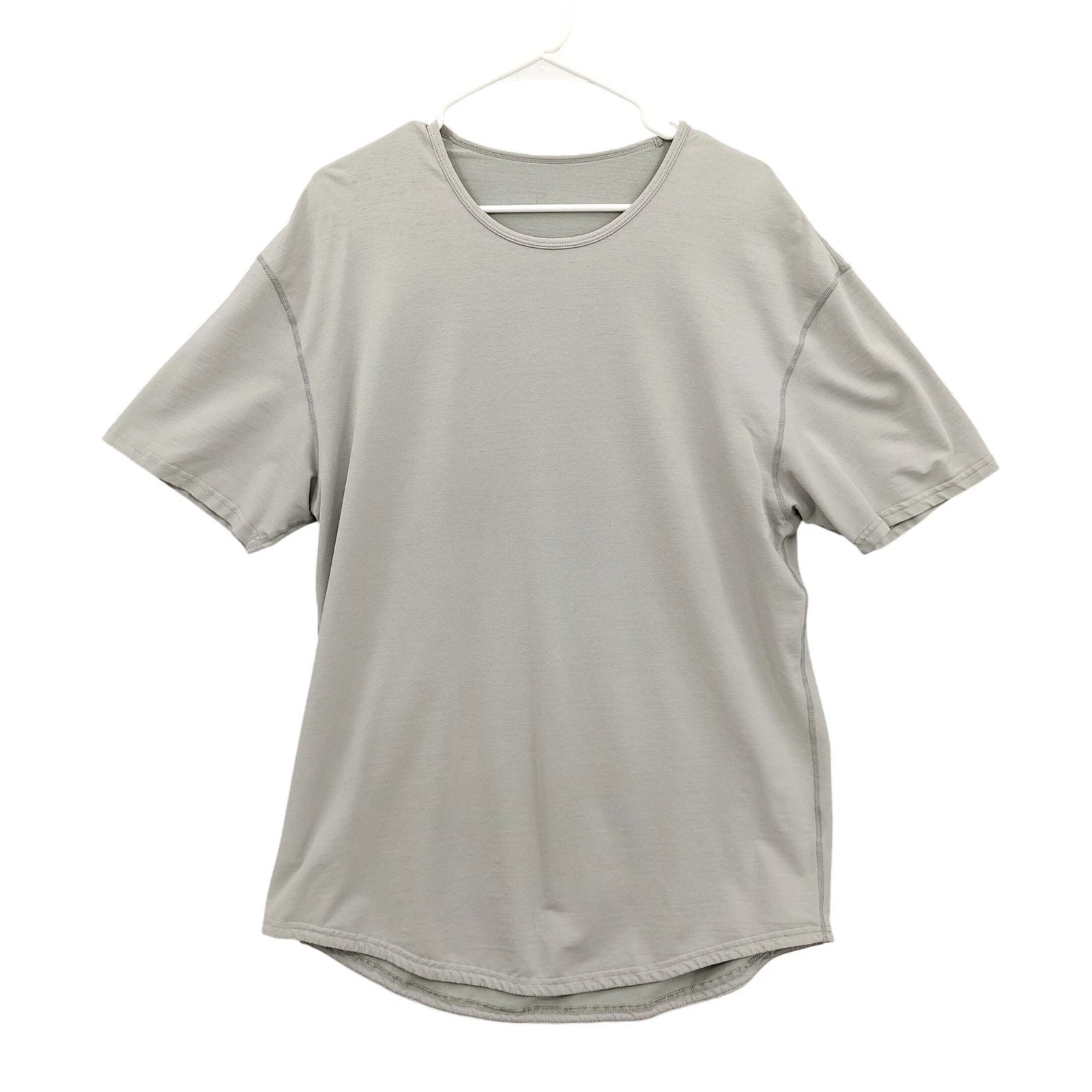 BYLT Mens Minimalist Athleisure Drop Cut Lux T-Shirt XL Grey Short Sleeve 3460