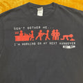 Vintage Y2K Funny Hangover Graphic T Shirt Mens Large Drinking Humor Black Tee