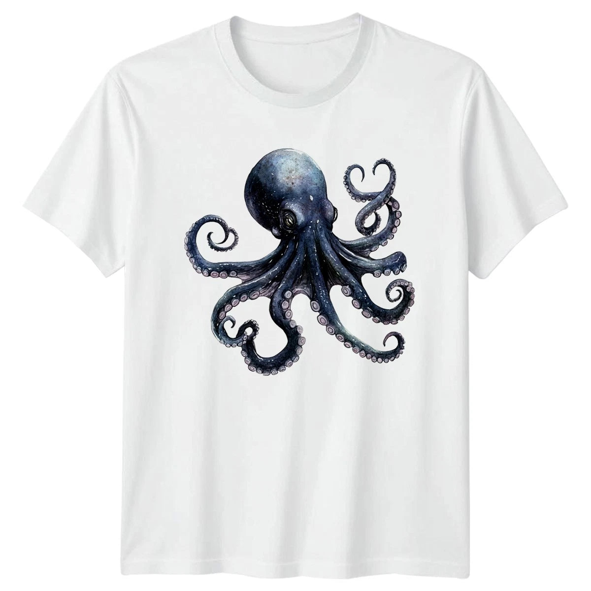 Dark Octopus Illustration T-Shirt Gothic Marine Wildlife Gift For Him And Her