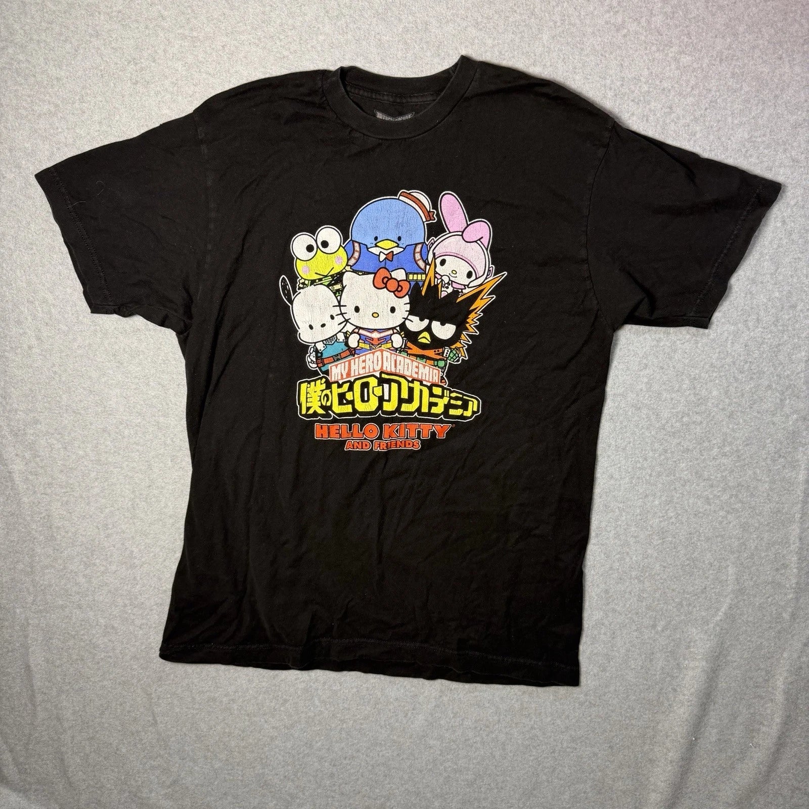 My Hero Academia Hello Kitty Friends Shirt L Graphic Cotton Anime Kawaii Mashup