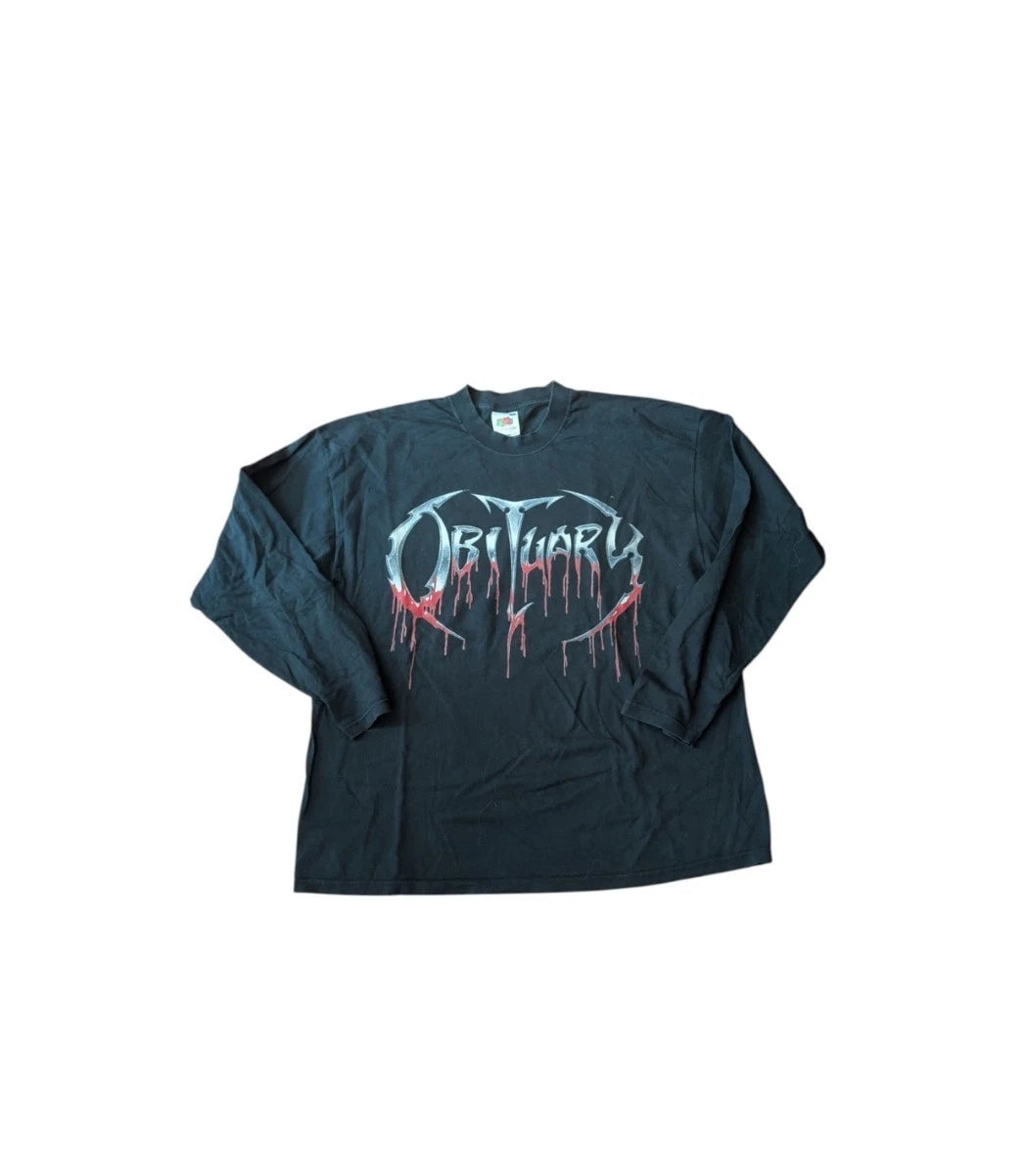 vintage 2004 obituary tour longsleeve shirt xl fruit of the loom death metal