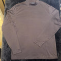 Scott Barber Mens L Brown Mock Neck Long Sleeve Pima Cotton Luxury Lightweight