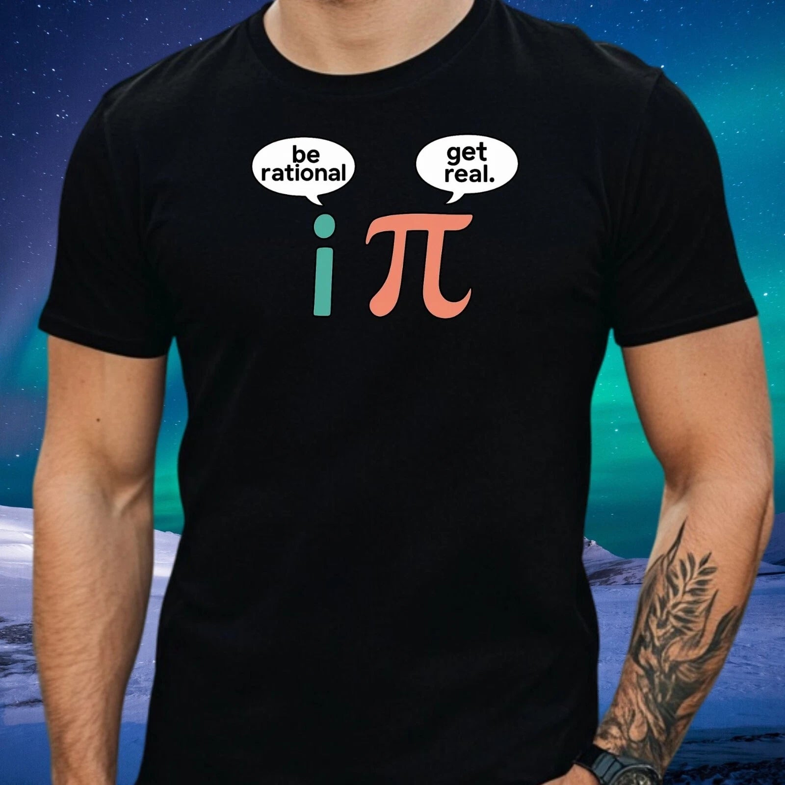 Mens Pi tag pi math motif cotton T-Shirt Size XS to 5XL