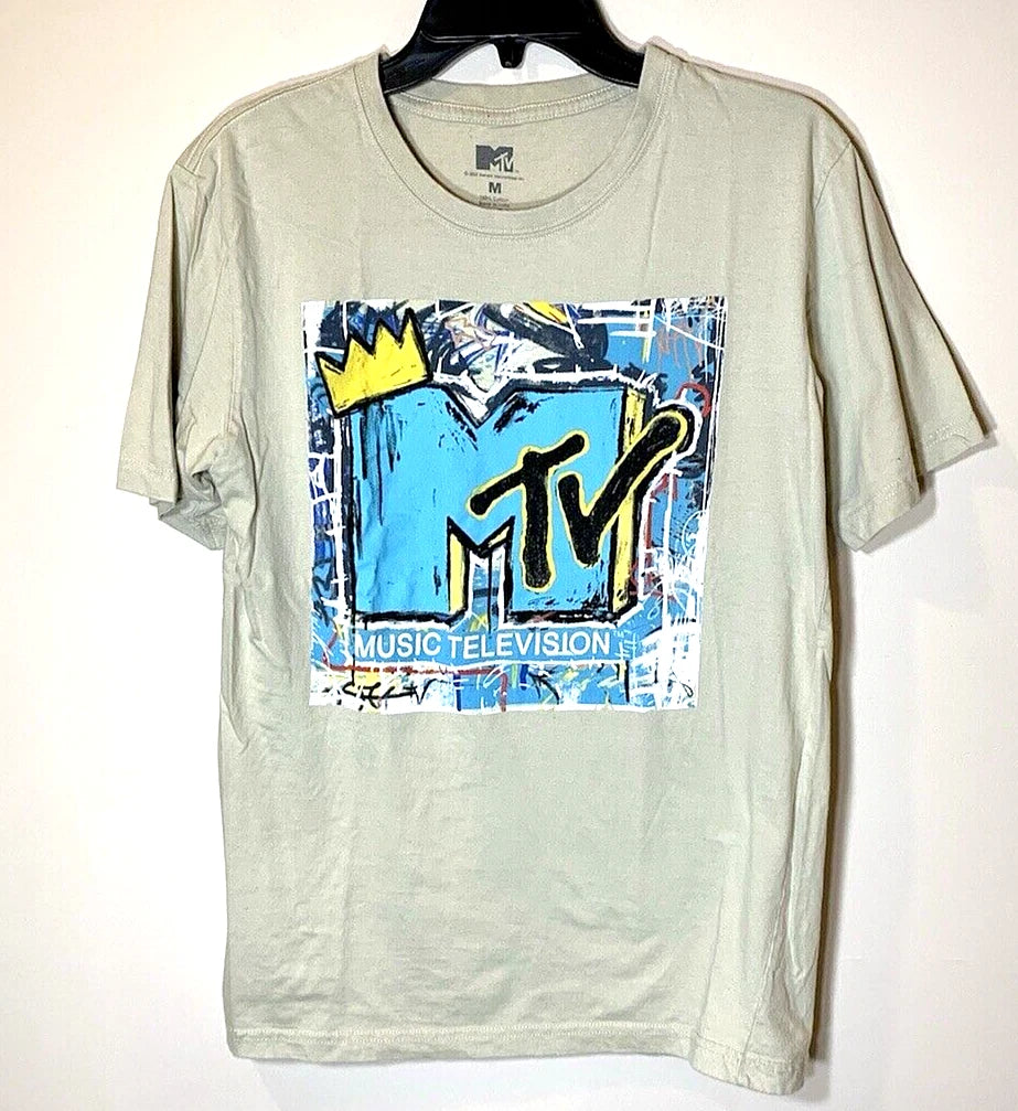 MTV T-Shirt Mens Medium Basquiat Graffiti Logo Graphic Music Television 2022
