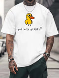 Men's Funny Got Any Grapes Duck Song Meme T-Shirt Graphic Casual Short Sleeve