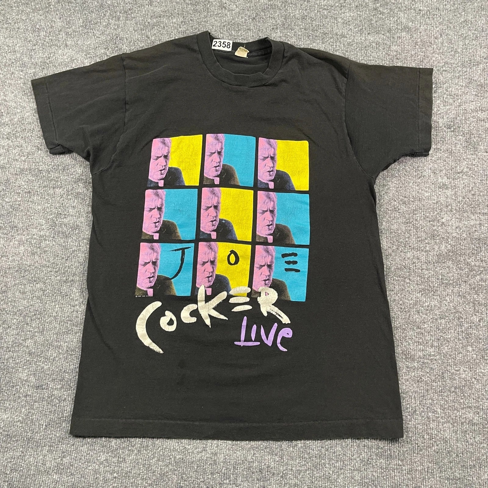 Vintage 1991 Joe-Cocker North-American Tour Pop-Art Shirt Medium 20x28 Black