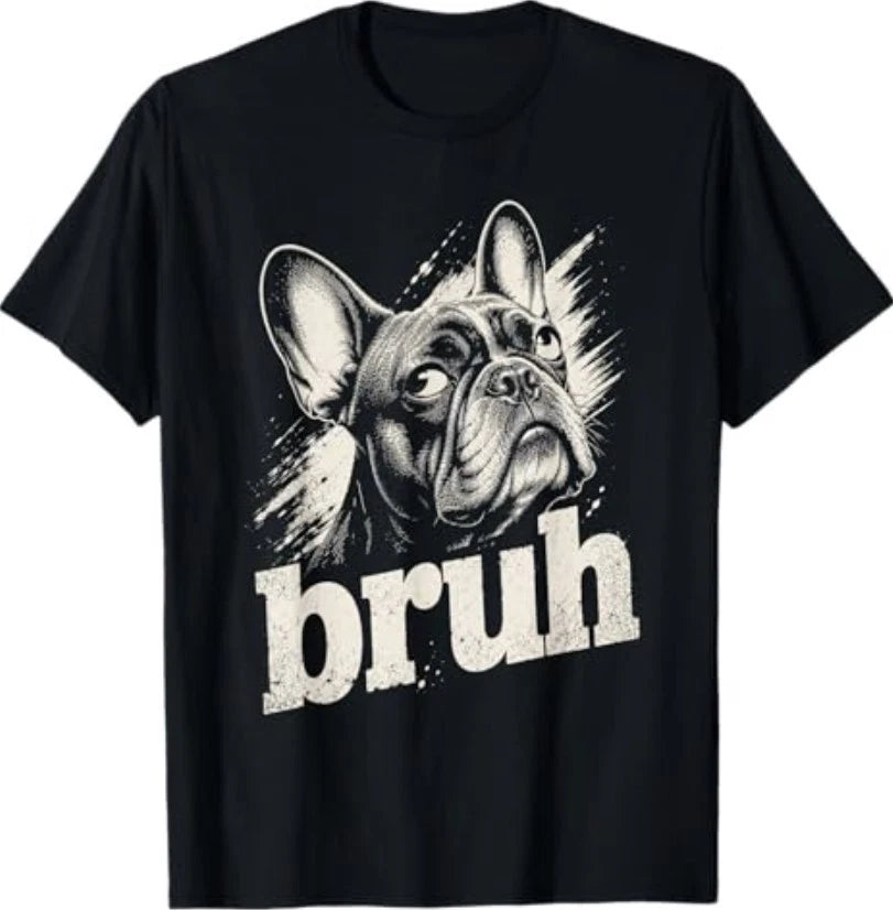 Bruh Funny French Bulldog Meme Dog Lover Art T-Shirt T-Shirt