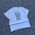 Gildan Gray Graphic T-Shirt 'I Run Because I Really Like Beer' Size L