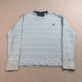 American Eagle Shirt Mens Large Blue Striped Waffle Knit Thermal Vintage 90s Y2K