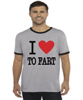 Funny Fart Farting T-shirt Mens Graphic Ringer Tee Dad Jokes Fathers Day Gifts
