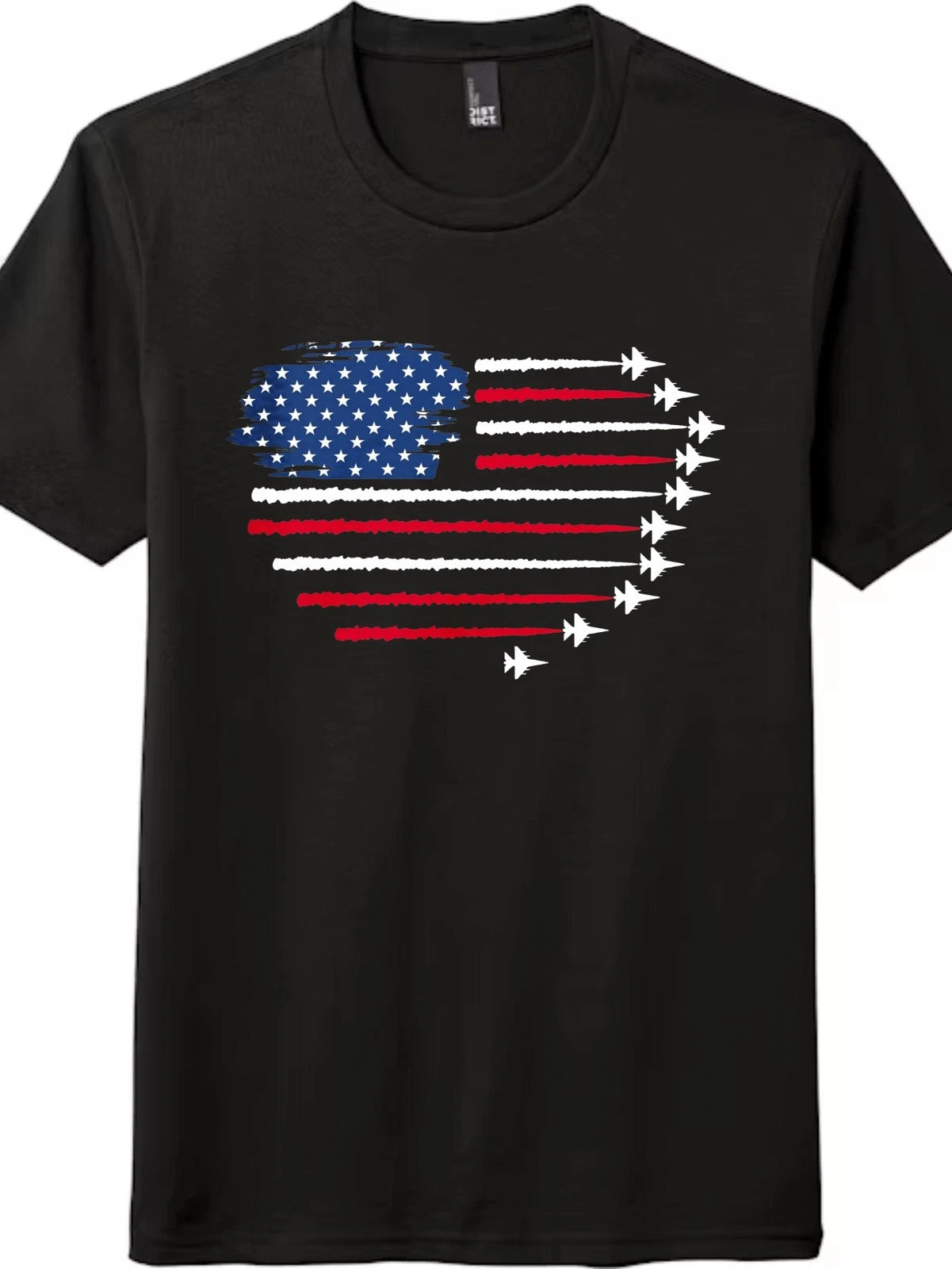 Unisex Flag Fighter Jets T-Shirt Patriotic USA Air Force Graphic Veterans Tee