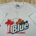 Vintage Labatt Blue Beer Shirt Mens Extra Large White Thrashed Worn Grunge Y2K