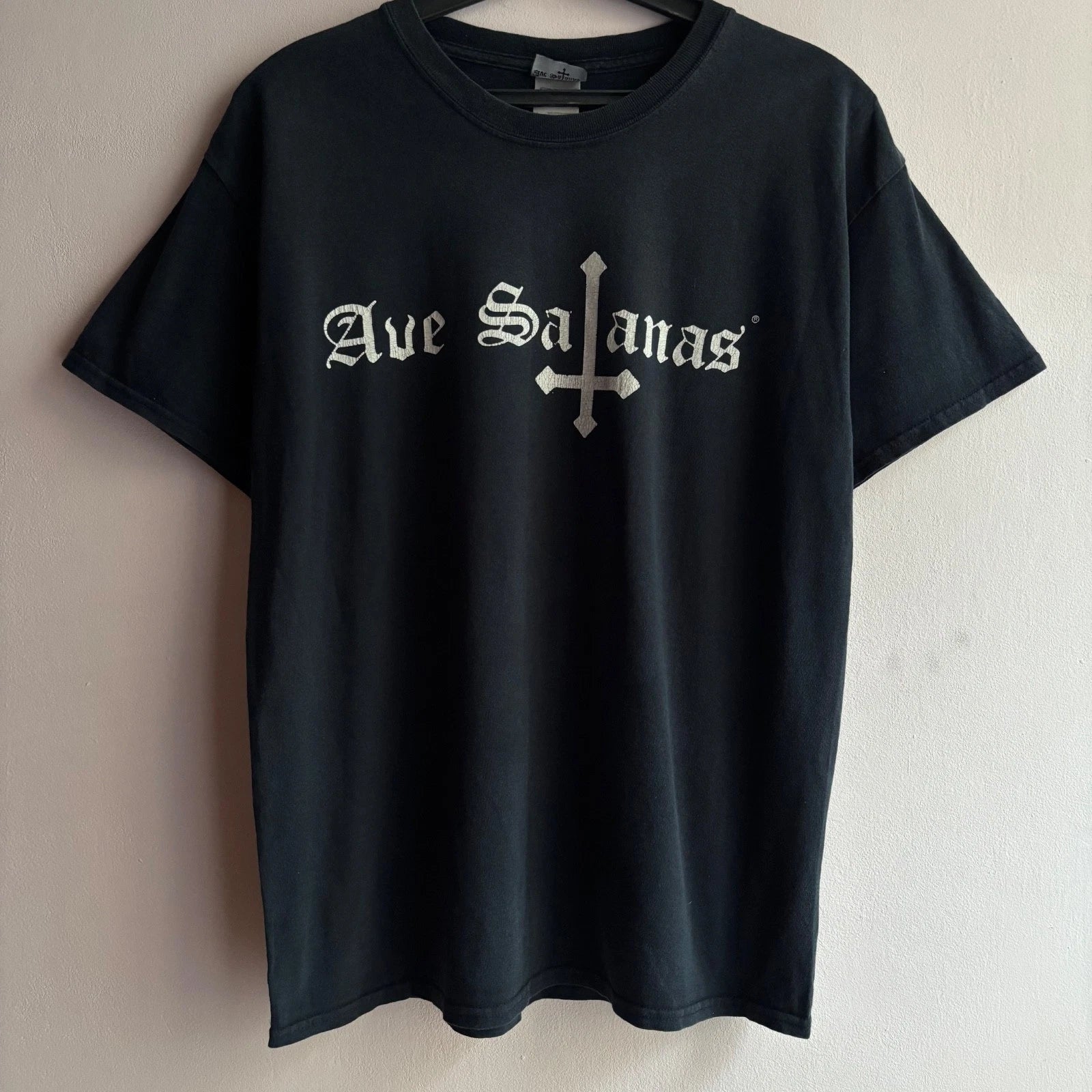 Y2K Ave Satanas Gothic Double Sided Tee United Satanic Kingdom Punk Metal Black