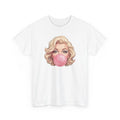 Marilyn Blowing Bubble Tee | Retro Pop Art Face T Shirt  4 colors, S to 2XL