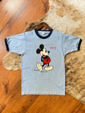 1980s mickey mouse light blue ringer tee size medium