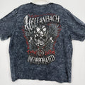 Hellanbach Graphic T-Shirt Mens XL Gray Acid Wash Skull Wings To Hell And Back
