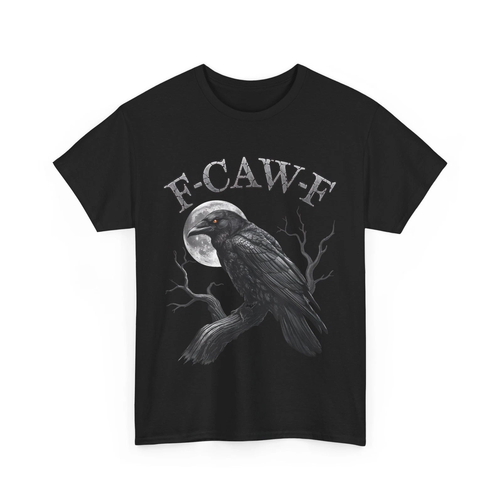 Black Crow Shirt, F-Caw-F Black Crow Moon Gothic Shirt
