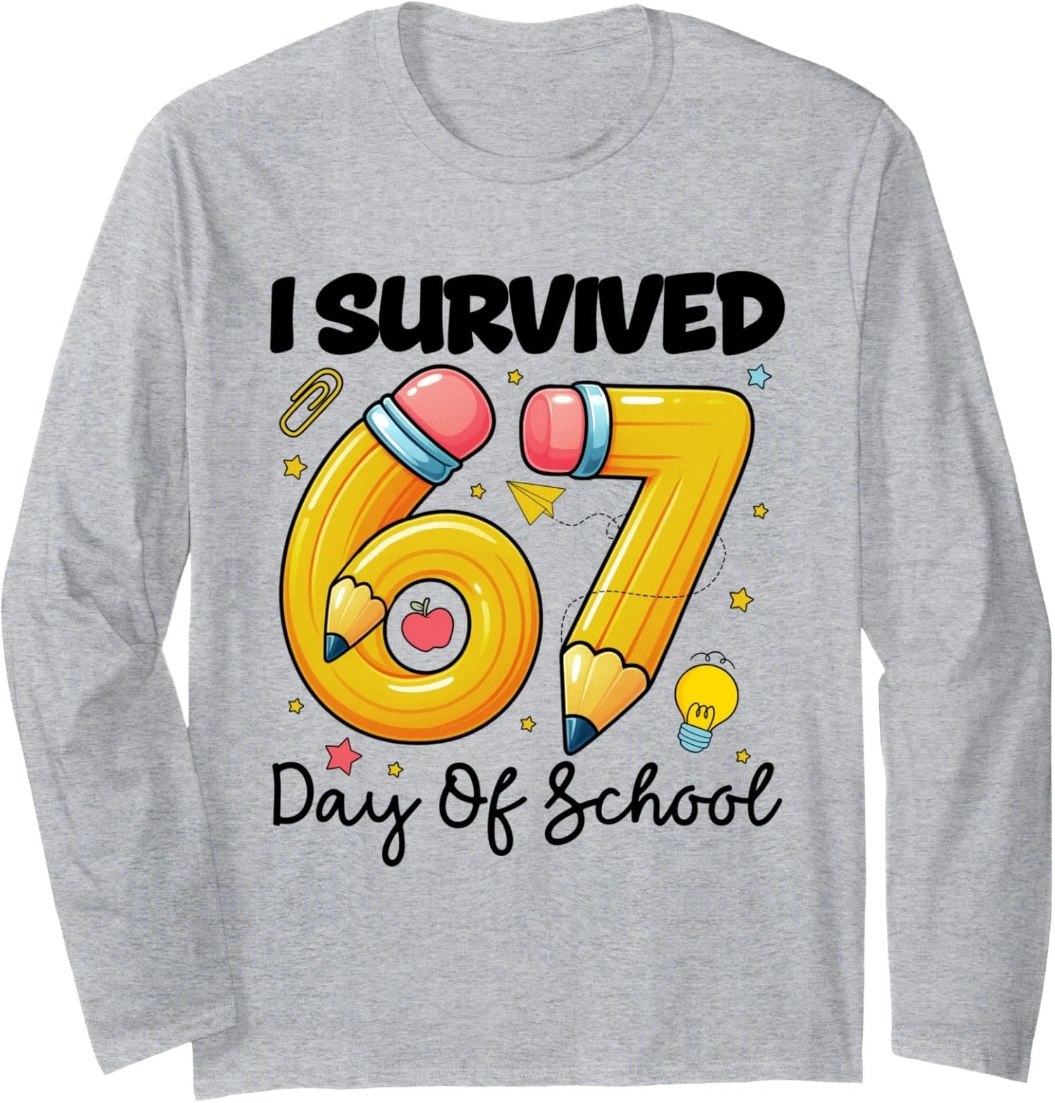 School Six Seven Meme Teacher Student Design Fun Long Sleeve T-Shirt
