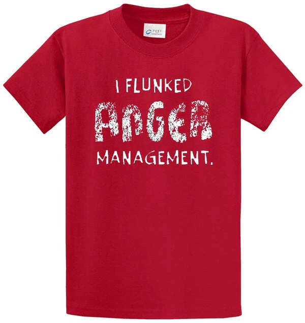 ANGER MANAGEMENT Cotton Printed Tee Shirt Regular and Big and Tall Sizes
