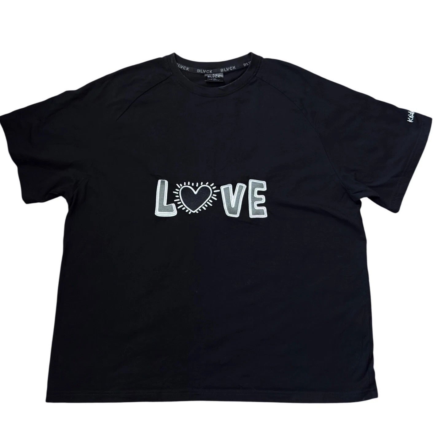 Blvck Paris x Keith Haring Love Heart Black Graphic T-Shirt Mens Streetwear FF14