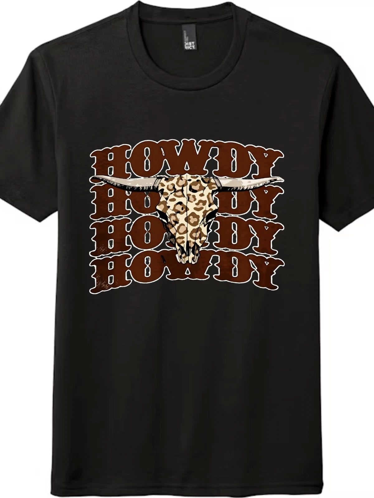 Howdy Leopard Cow Skull Western Graphic T-Shirt, Cowboy Rodeo Tee