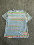 Vintage 90s Y2K Gap Striped Shirt USA 100% Cotton Skater Casual Gray Men’s Large