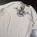 Palm Vintage Distressed Lion Crest Graphic Tee Gray Large Grunge
