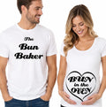 Matching Couple Pregnancy Announcement T-Shirts The Bun Baker & Bun In The Oven