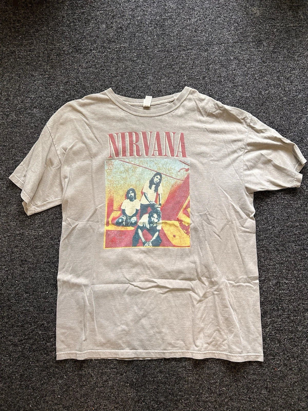 Nirvana  M & O Gold T-Shirt SZ XL Kurt Cobain Y2k Short Sleeve