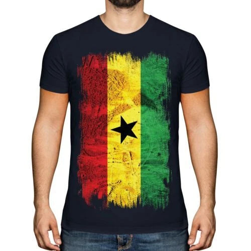 Ghana Grunge Flag Mens T-Shirt Ghana Football Jersey Gift
