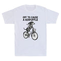 Off to Cause a Kerfuffle Dachshund Funny Wiener Dog Ride Bike Meme Men's T-Shirt