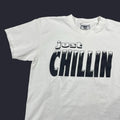 Vintage 90s Just Chillin Funny Graphic Y2K Skater Size Large White Tshirt