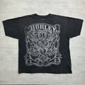 Vintage Y2K Hurley Shirt Adult 2XL Black Snakes Angel Wings Cyber Grunge