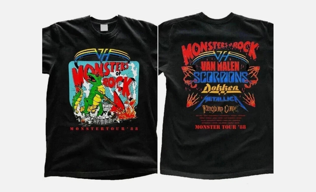 Monsters of Rock Tour 1988 T-Shirt Reprint Concert Rock Metal S-4XL