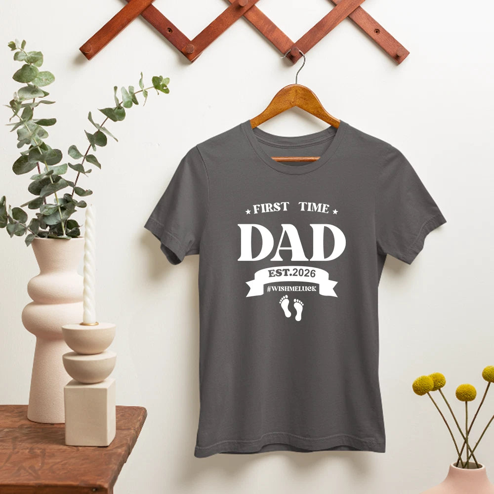 First Time Dad 2026 T-shirt Father's Day Super dad Children Love Birthday Gifts