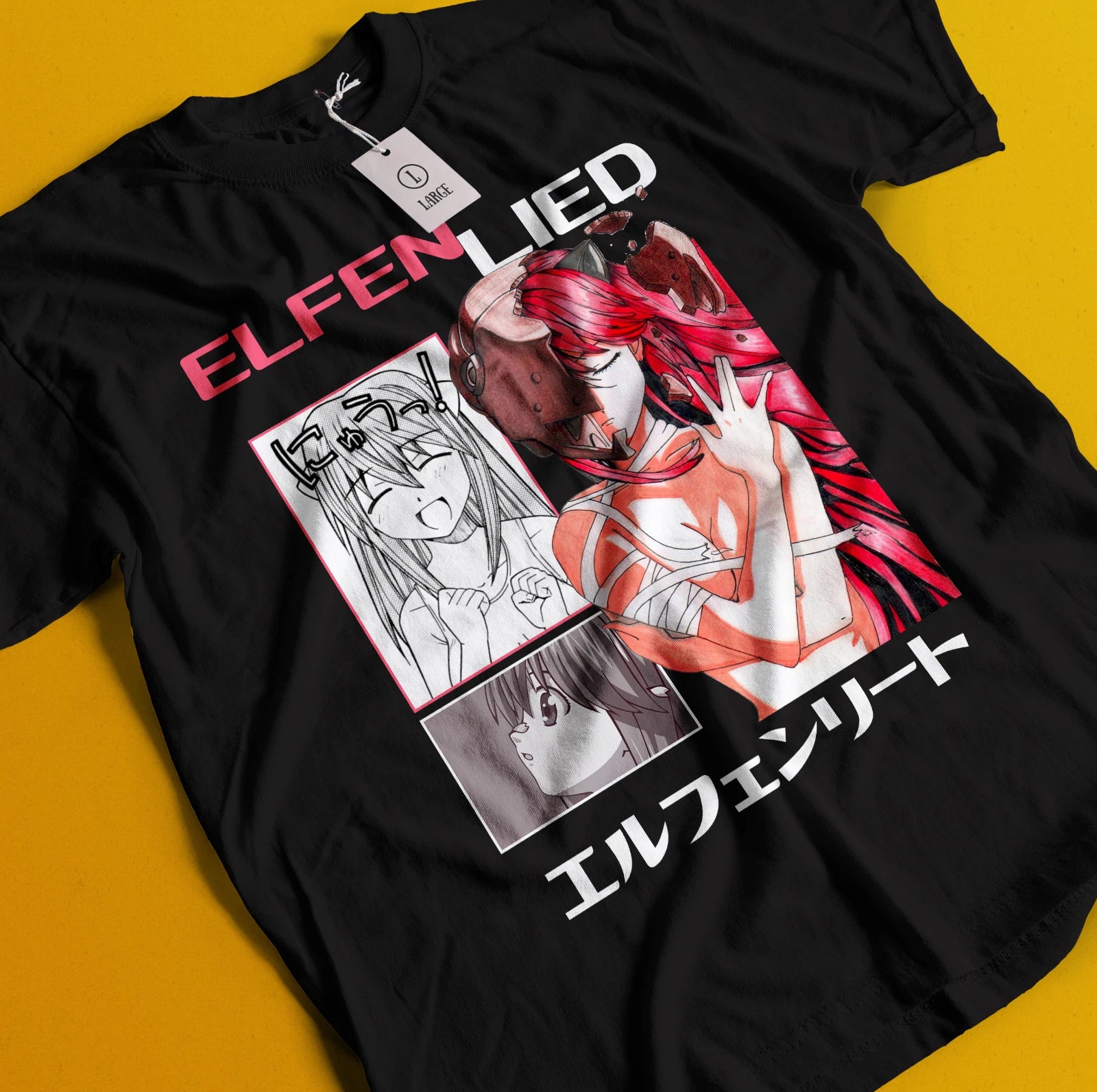 Elfen Lied Shirt Kaede Tshirt Lucy T-Shirt Nyu Tee Kouta Mariko Kurama Kukuzawa