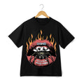 Gothic Lips Spider Fire Flame Rock Style T-shirt - Edge Fashion Retro Streetwear