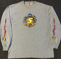 Vtg NASCAR Kyle Busch Flames Faded Shirt XL Grunge Biker Skate Fire Y2K 90s Jnco