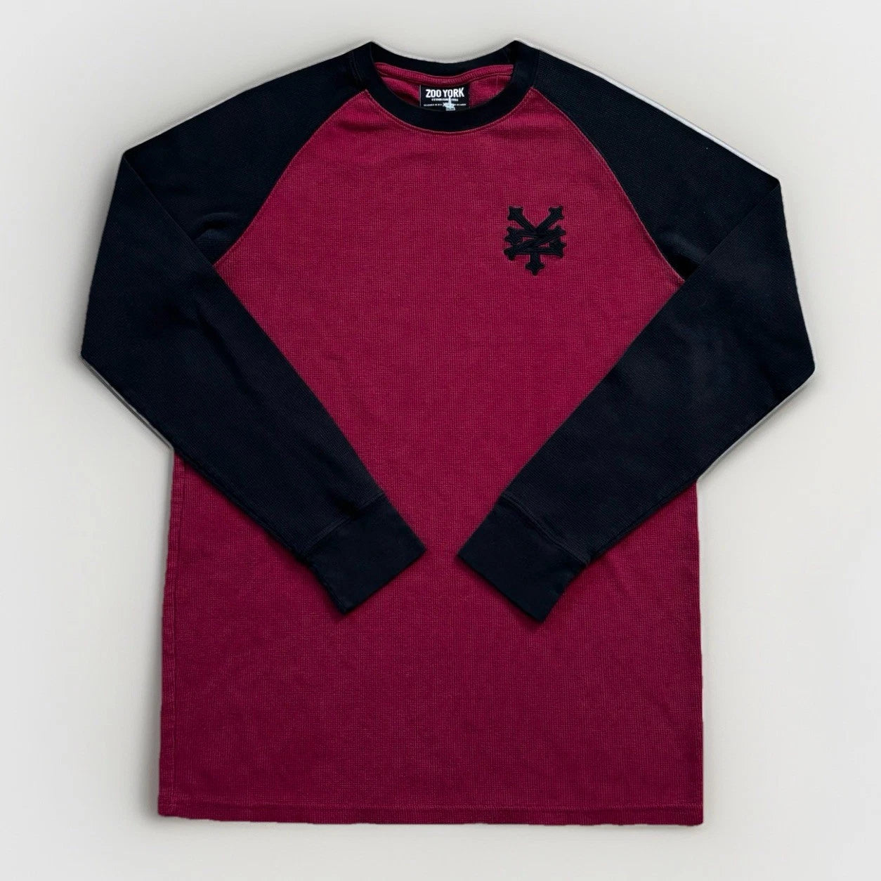 Vintage Zoo York Shirt Mens L Burgundy Y2K Emo Grunge Punk Thermal Long Sleeve