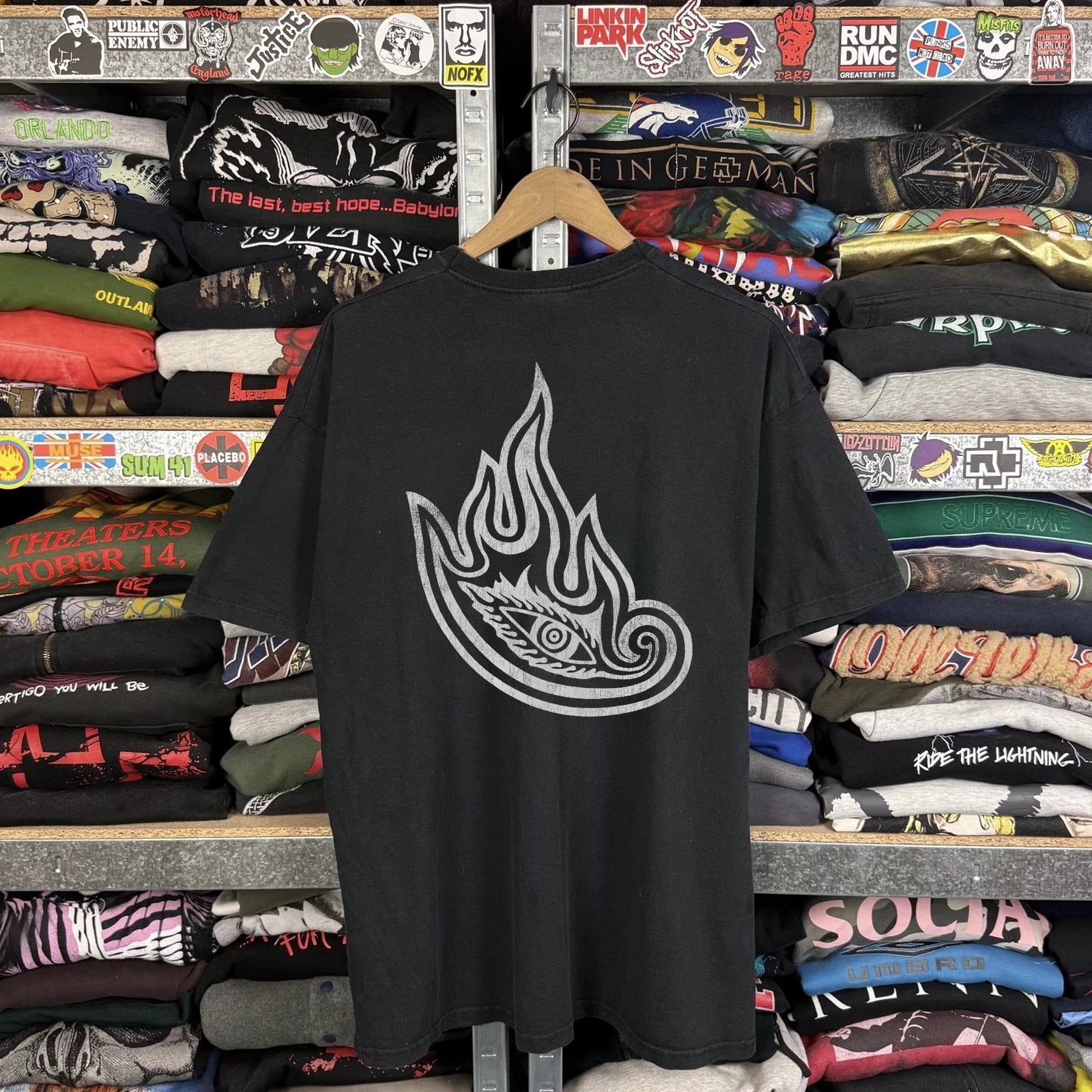 Y2K Tool Flaming Eye Classic T-Shirt Black XXL