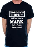 Mens Personalised T Shirt With Any Name Of Your Choice Mark  Gift Fathers Day
