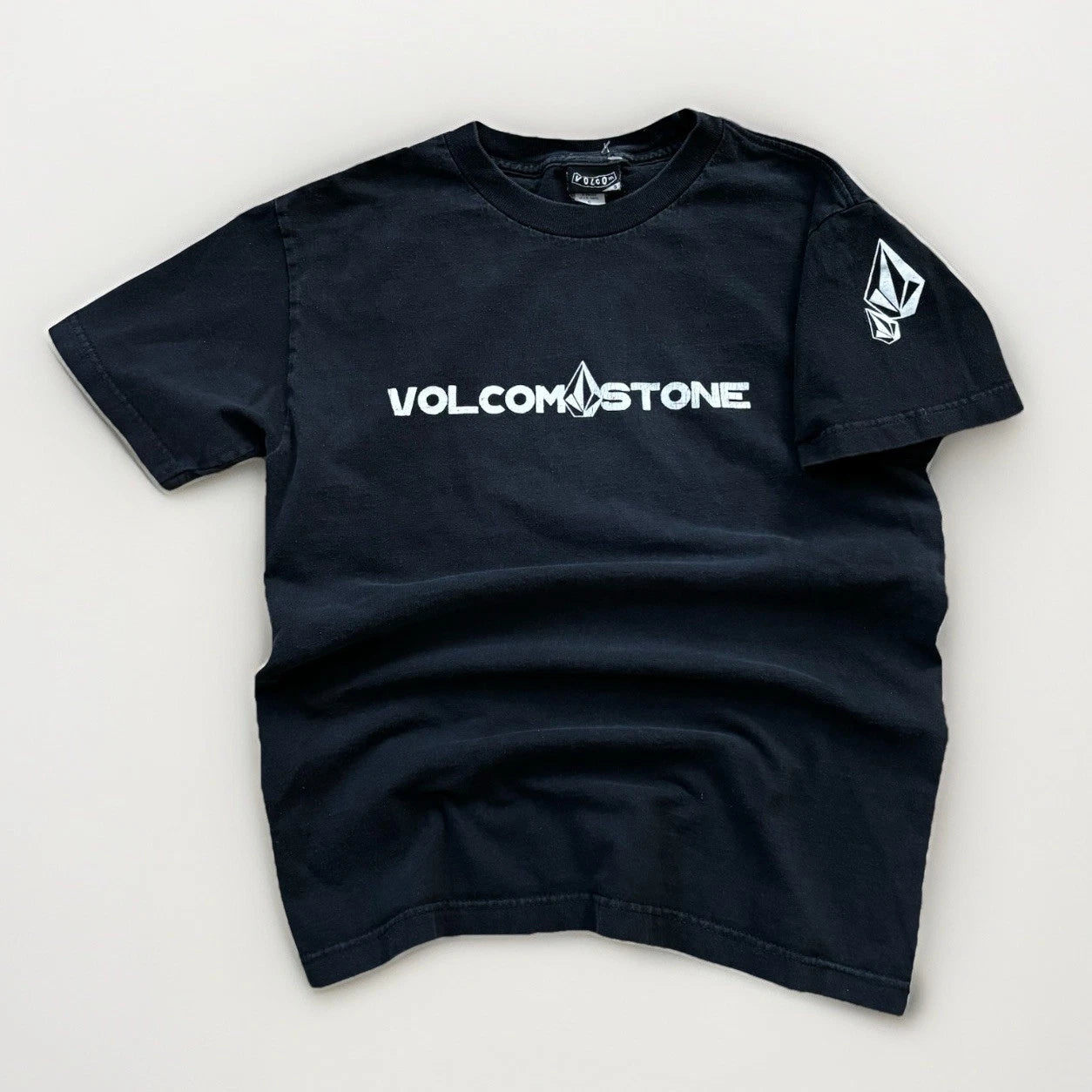 Vtg Y2k Volcom Stone Skate Faded Sz S T Shirt Skateboarding Dbl Sided Spellout
