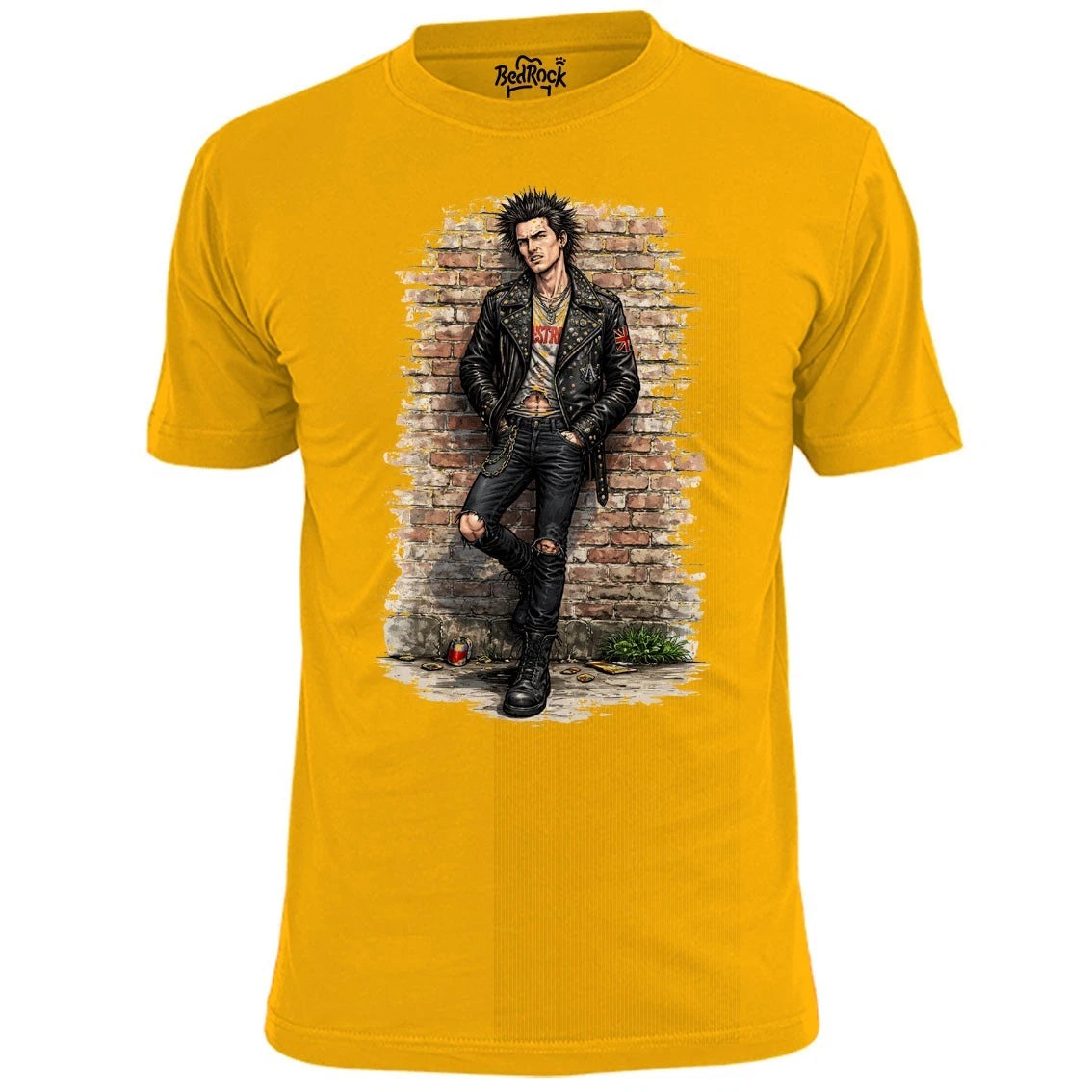Mens Old School Punk Rocker Against Wall T Shirt Pistols Ruts