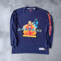 Vintage Y2K Johnny Blaze T-shirt Long Sleeve NYC Sound DJ NWT XL Blue Hip Hop