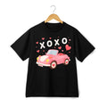 Unisex "XOXO" Pink Car Graphic Tee- Valentine’s Weekend Outing&Casual Hang Shirt